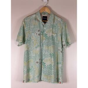 Tommy Bahama Limited Edition Men’s Medium Silk Blend Green Hawaiian Camp Shirt